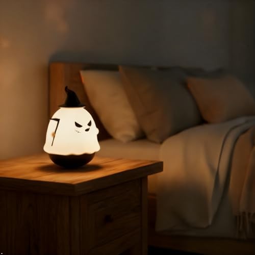 Ghost Night Light, Roly-Poly Cute LED Lamp Rechargeable Bedside Light, 3