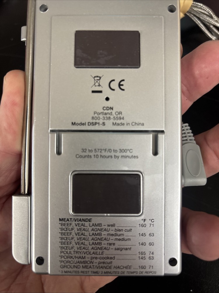CDN DSP1-S Programmable High Heat Dual-Sensing Probe Thermometer/Timer
