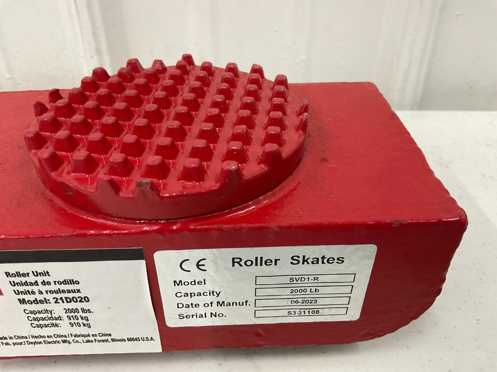 DAYTON - 21D020 Machine Roller 2,000 lb Load Capacity