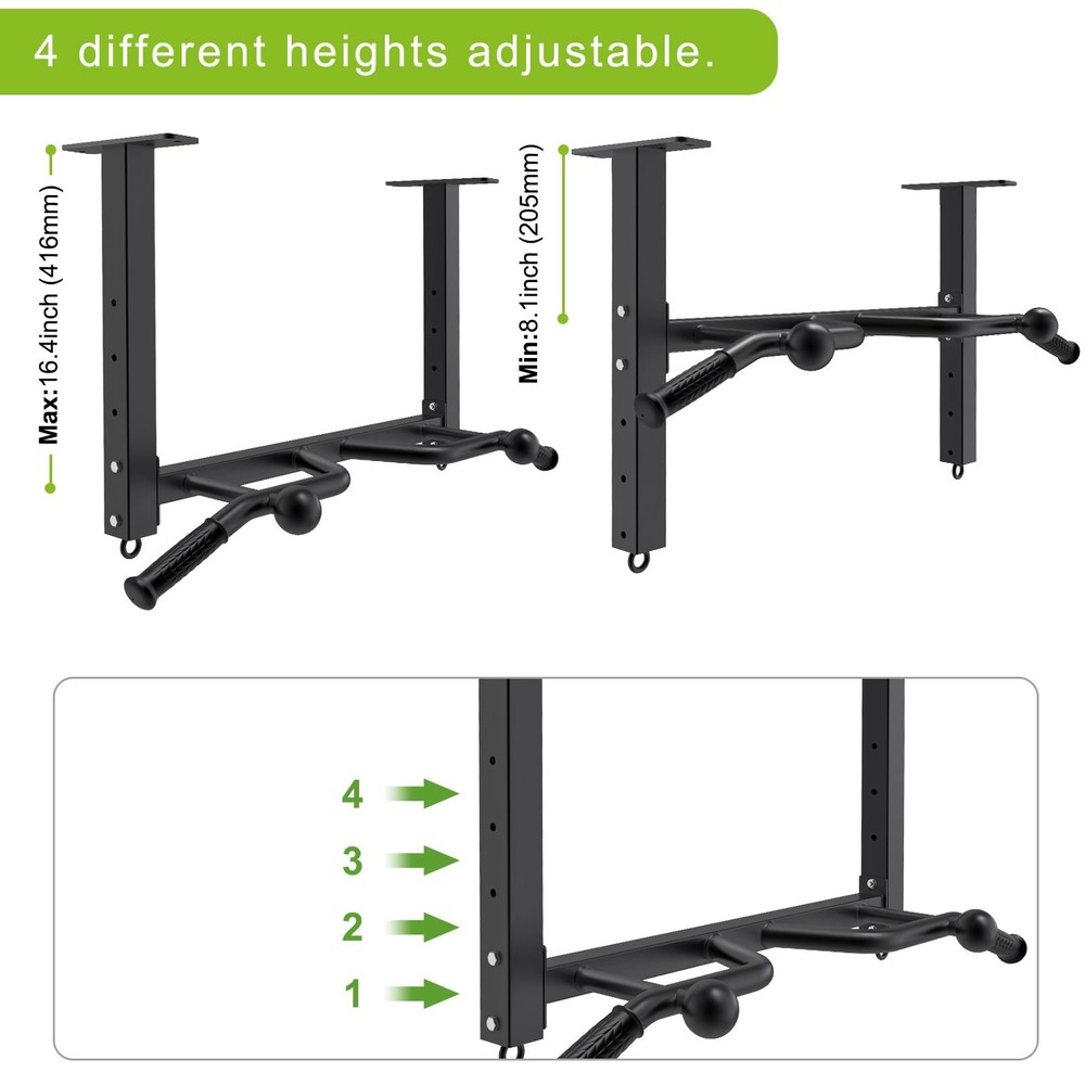 32" Ceiling Mounted Pull up Bar - Heavy Duty, Highly Adjustable, Multifunctional