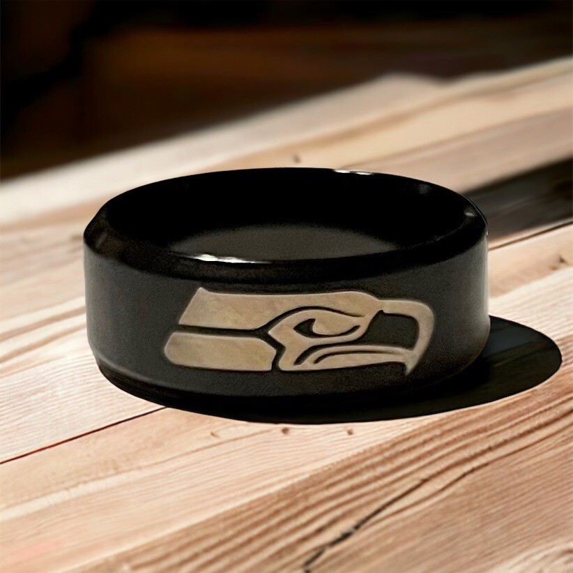 Seattle Seahawks Mens  titanium ring. wedding ring. unique gift