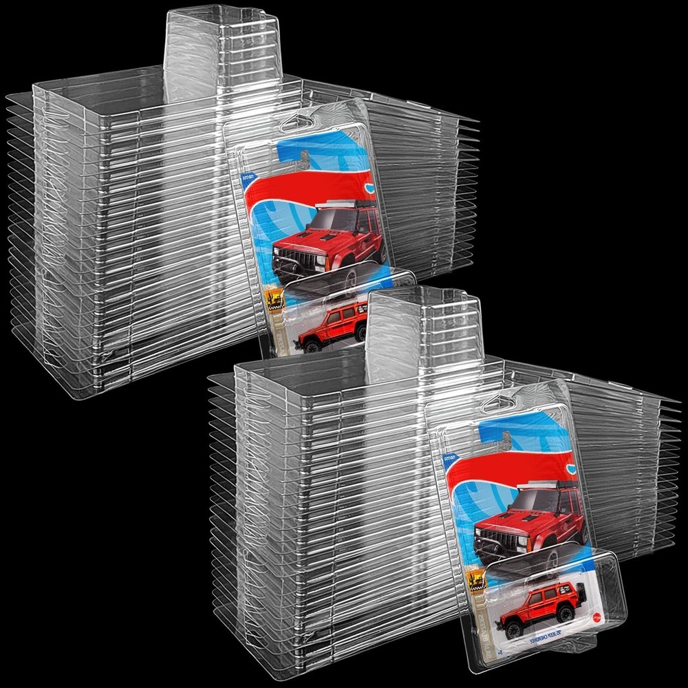 48 Pcs Clear Protector Cases Model Car Clamshell Cases Display Case, Clear Pr...