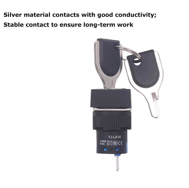 LA16 Key Switch 2/3 Position Latching Round/Square/Rectangular Lock+Keys