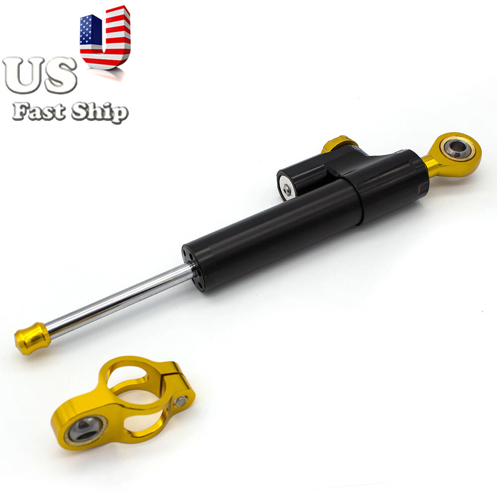 Black&Gold Motorcycle Universal Steering Damper Stabilizer Linear Control Safety