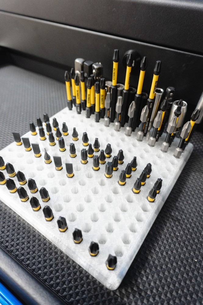 Hex Bit Organizer Holds 165 Bits | Drill Bit Storage for Toolbox Drawer & Shop