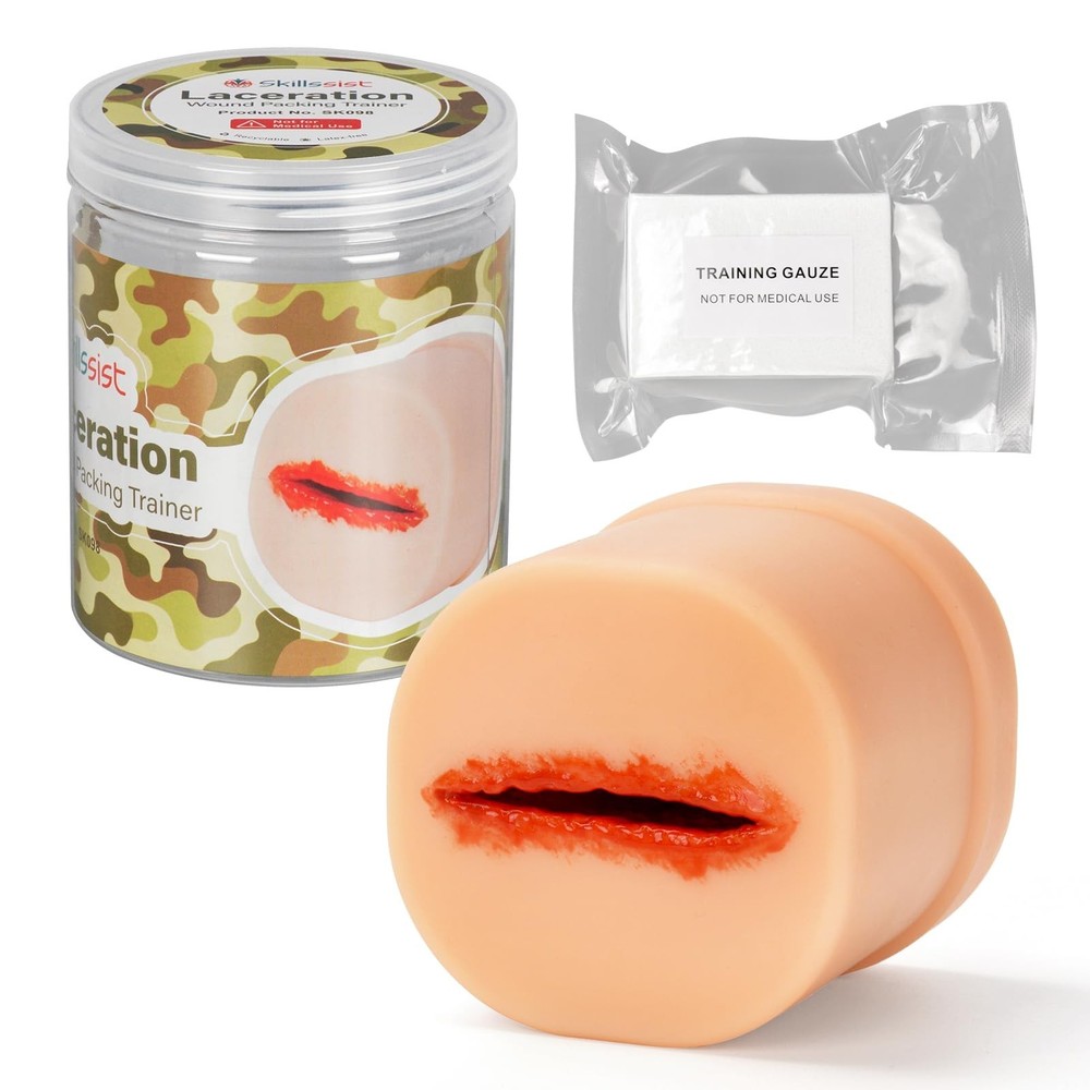Laceration Wound Packing Simulator - Hemostasis & Bleed Control Trainer for Medi