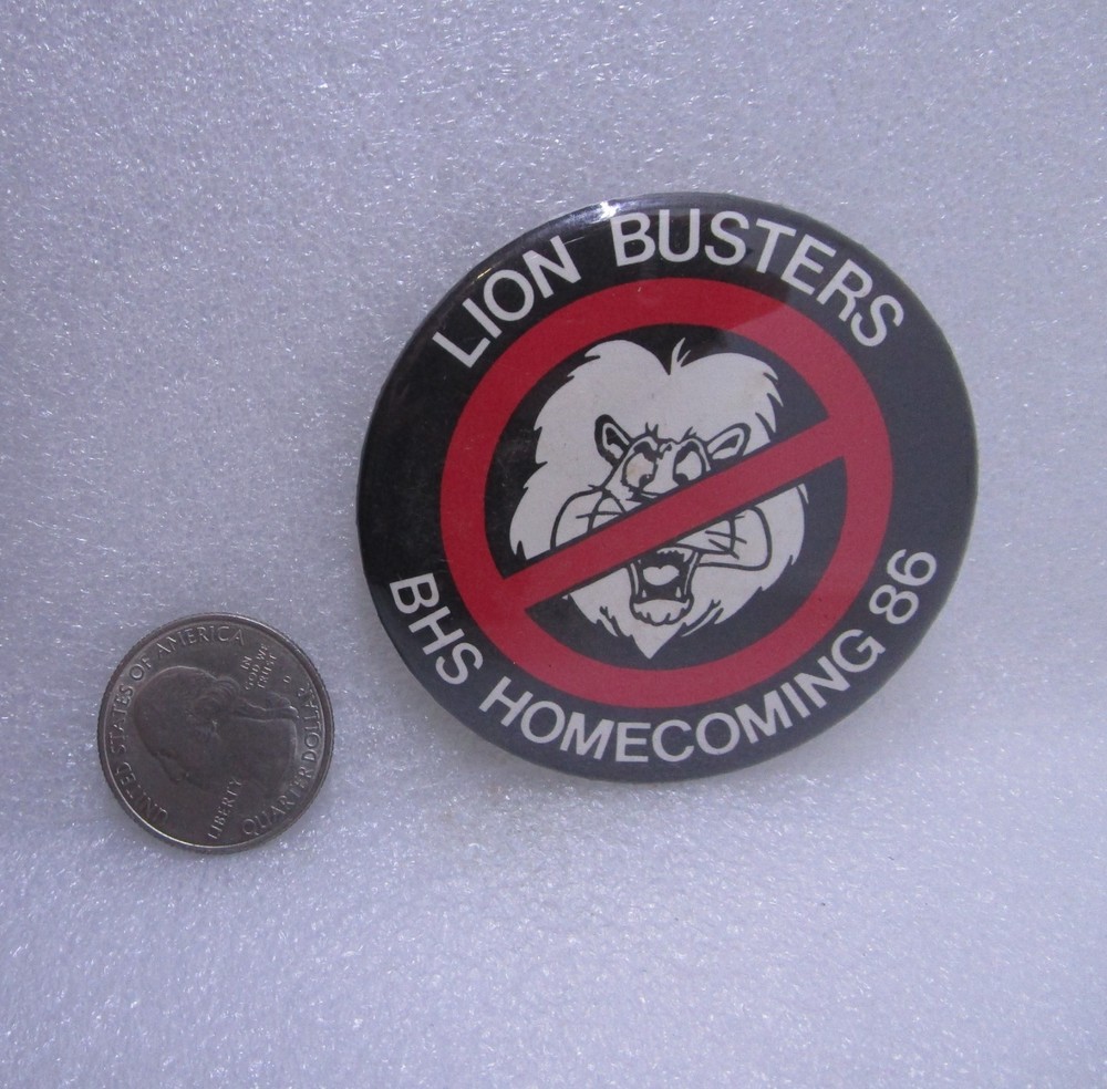 Lion Busters BHS Homecoming 86 Button Pin