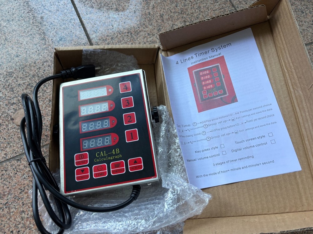 4 Channels Multi-Function Commercial Kitchen Digital Timer Alarm 110V Restaurant