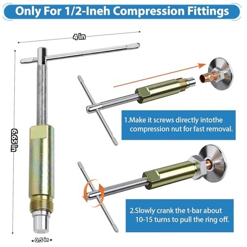 Angle Stop Removal Tool & Compression Sleeve Puller - Quick Repair Plumbing Wren
