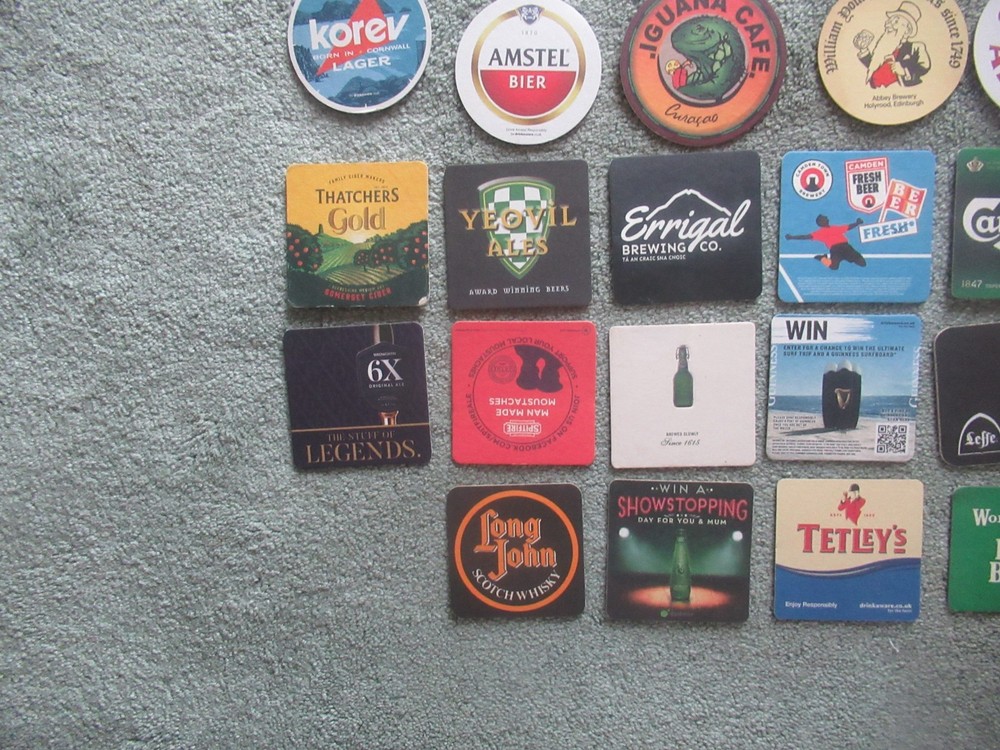 54 x Beer Mats, Coasters - ALL DIFFERENT