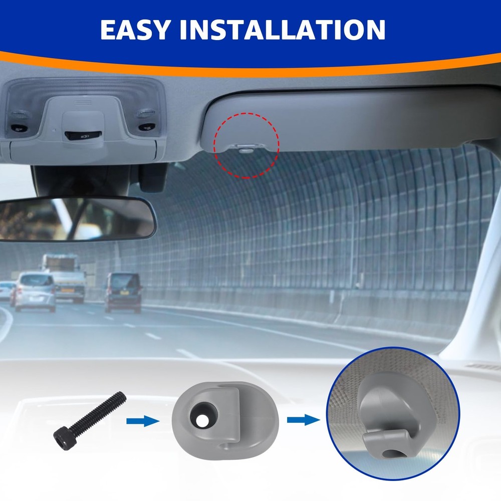 4PCS Sun Visor Clip Pair Gray Interior-Bone Compatible with Kenworth Peterbilt I