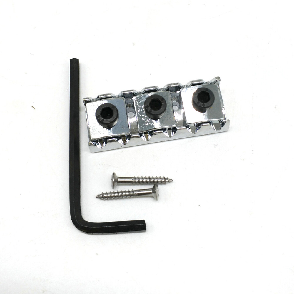 2 Sets Guitar Locking Nut 42mm String Lock For Floyd Rose Tremolo Bridge Silver
