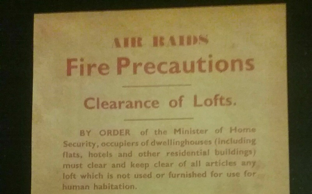 LEAFLET POSTER ON AIR RAIDS FIRE PRECAUTIONS IN 1940 , HISTORY , BLITZ , WAR