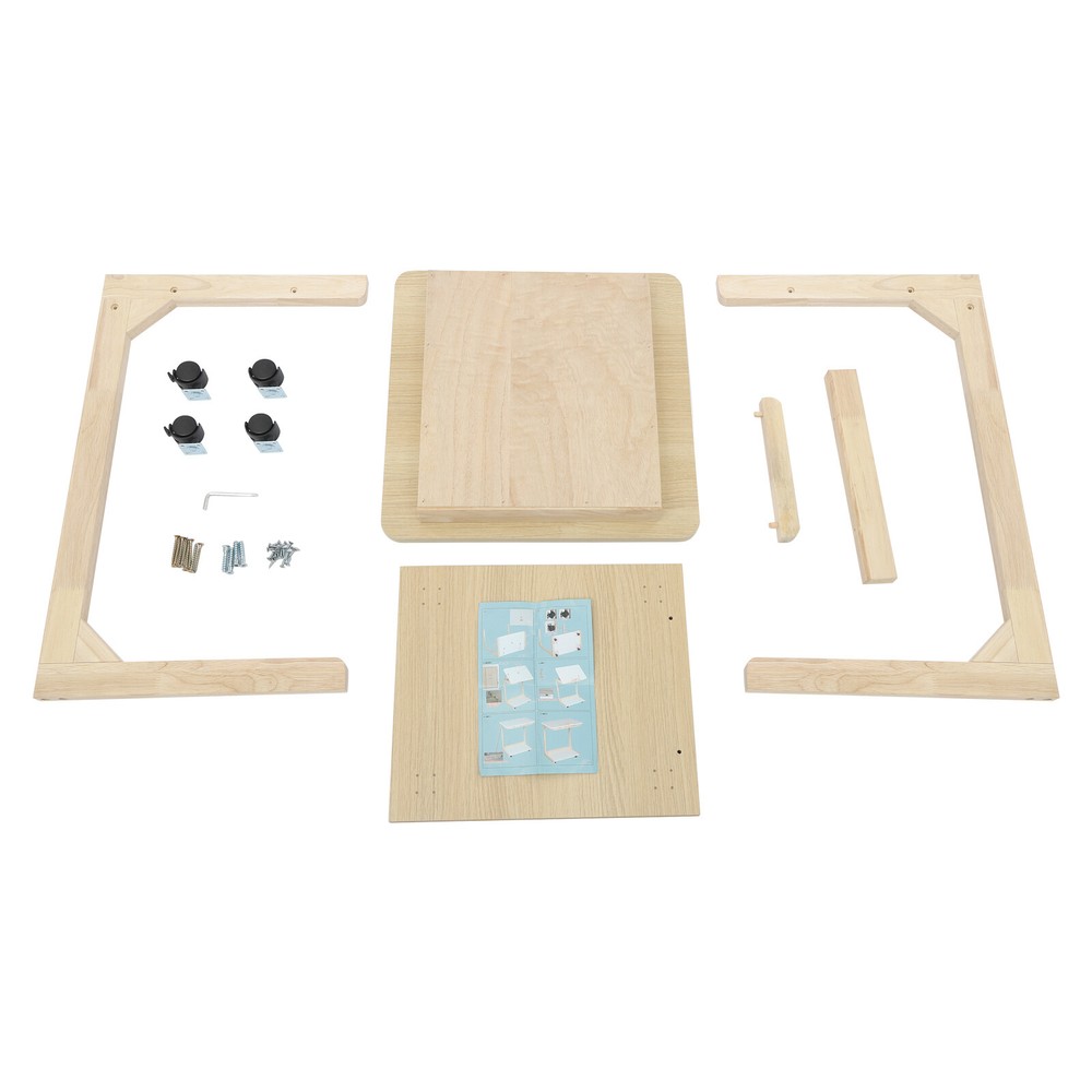 Movable Solid Wood Home Side Square Folding Coffee Side Table Adjustable Angle