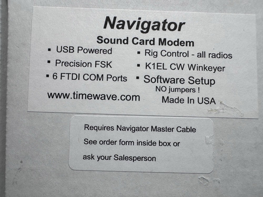 Timewave Navigator with Icom cable