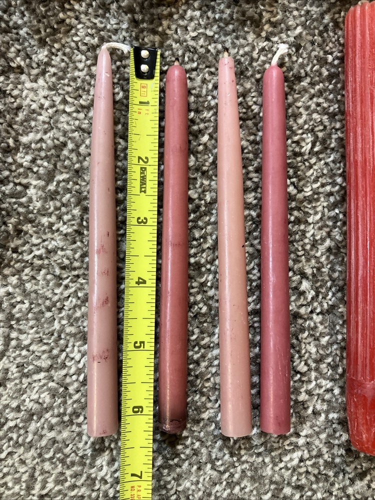 VTG Lot Candles Wax Candlesticks Small And Large
