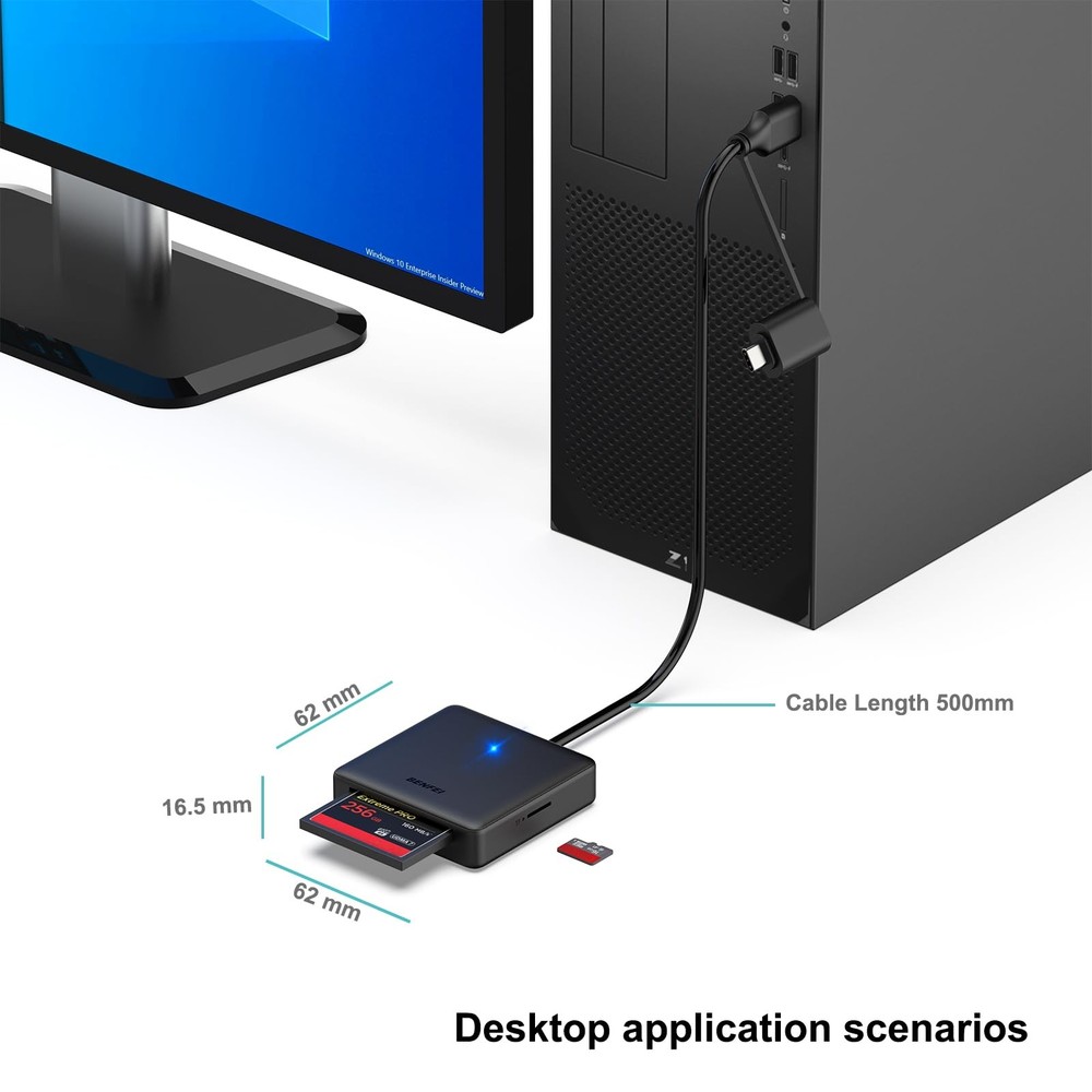 Memory Card Reader, BENFEI 4in1 USB 3.0 and USB-C to SD Micro MS CF