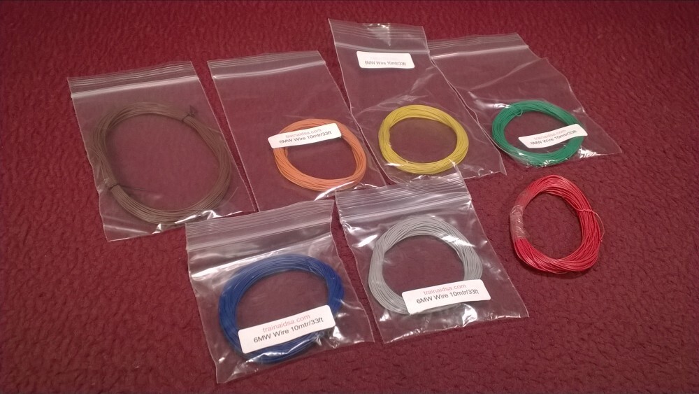 #3 DCC DECODER STRANDED 6MW (32g) HOOK-UP WIRE - 7 COLOR PACK - 10mtr/33ft EACH