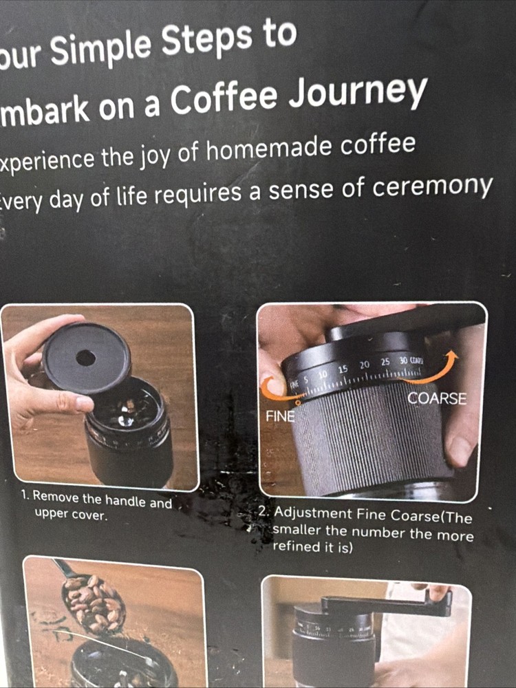 Manual Coffee Grinder with Ceramic Burr, 30g Capacity Adjustable Settings NOB