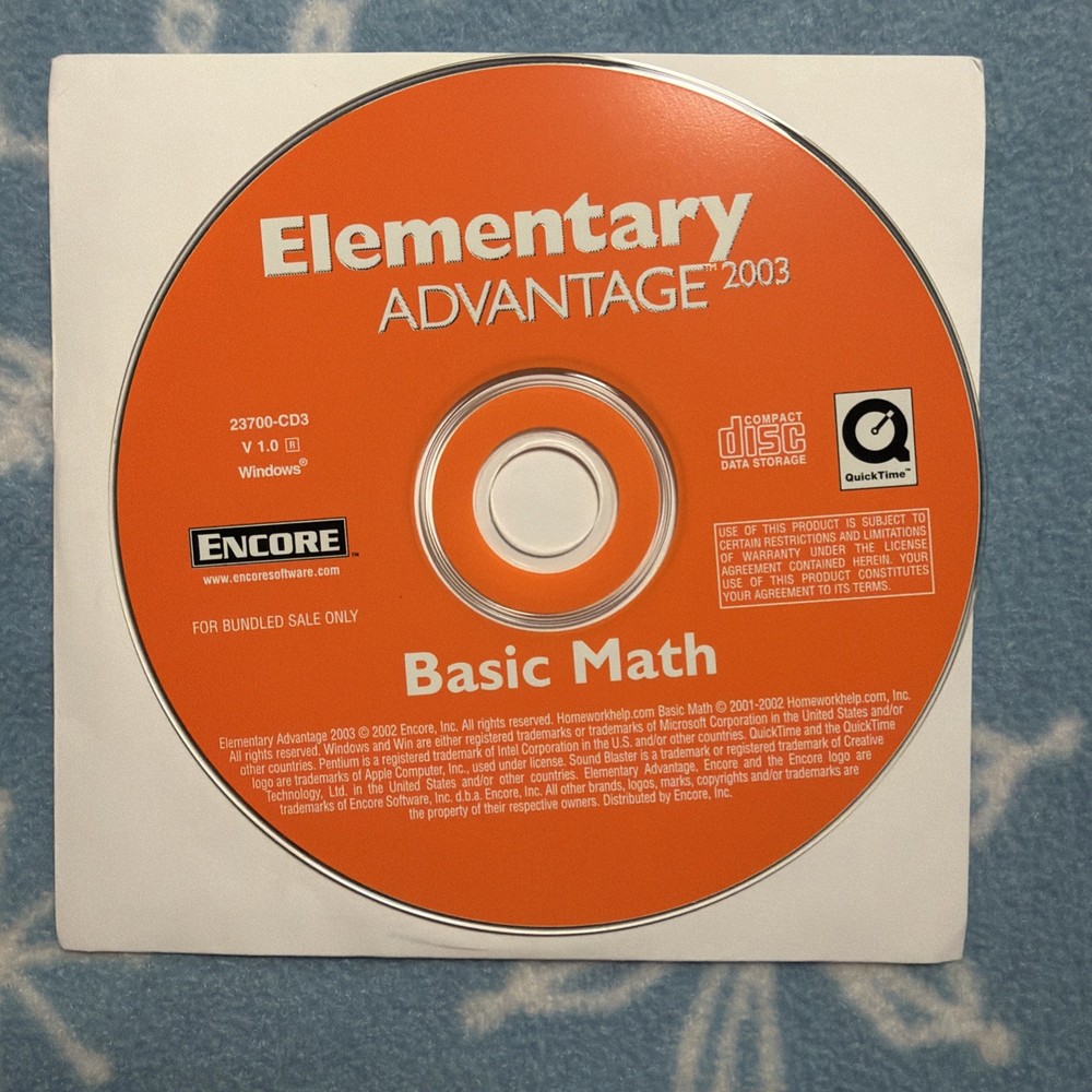 Lot of 7 Elementary Advantage 2003 PC CD-ROM Set - Math Reading Spanish Typing