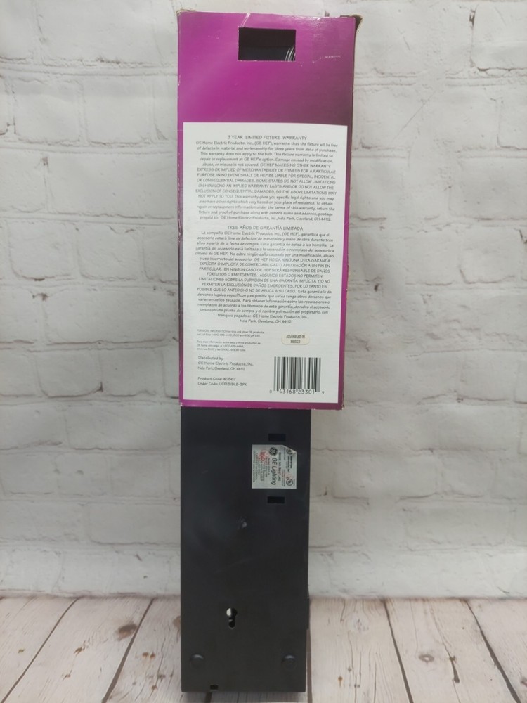 GE 18" Psychedelic Black Light Fluorescent Fixture & Bulb - Portable Mountable