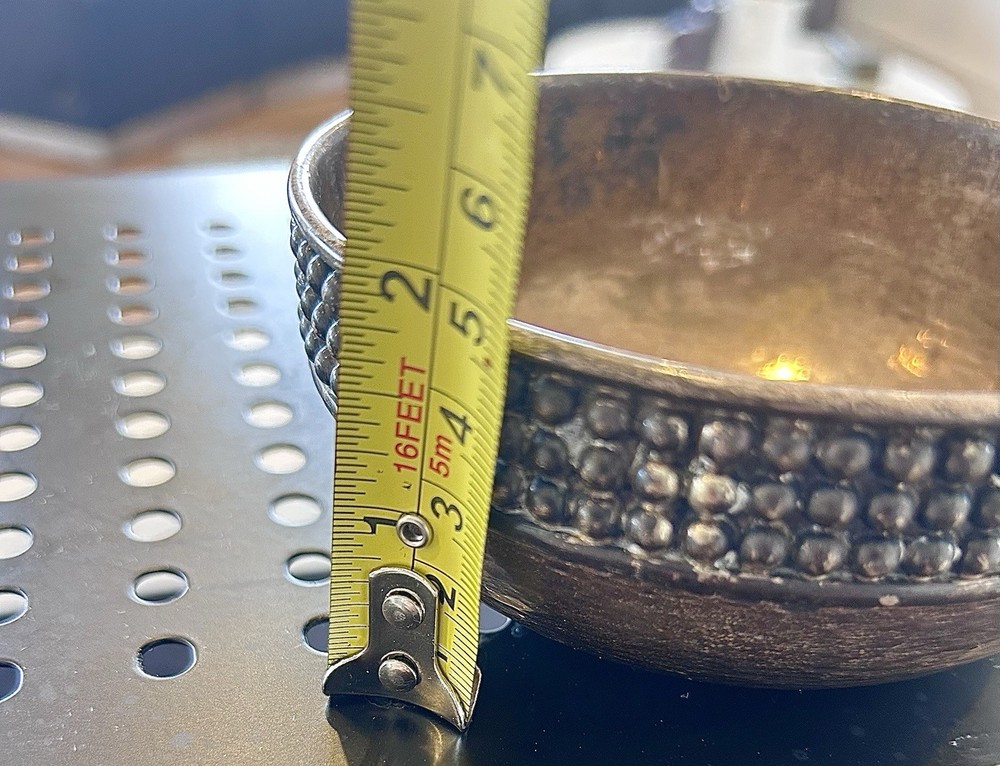 German Hammered Silvered Copper Bowl Circa 1900
