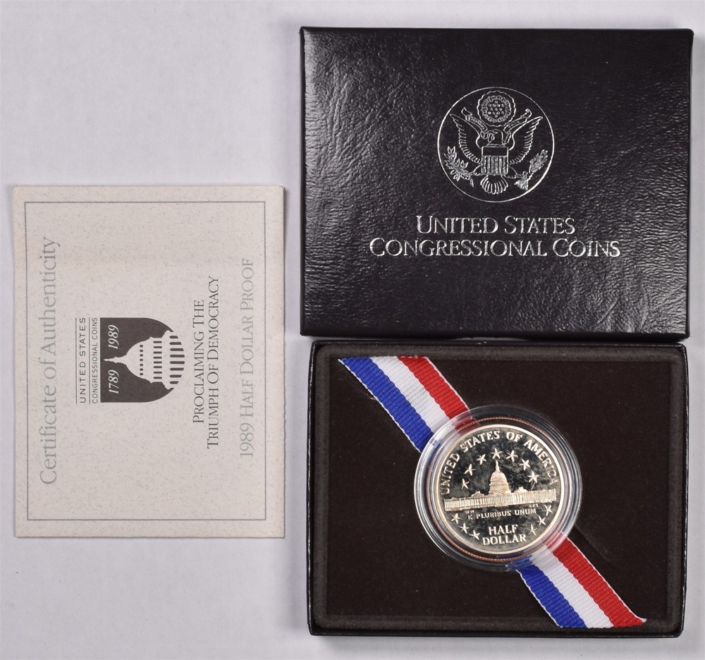 1989-S Congressional Half Dollar - Proof With Box & COA