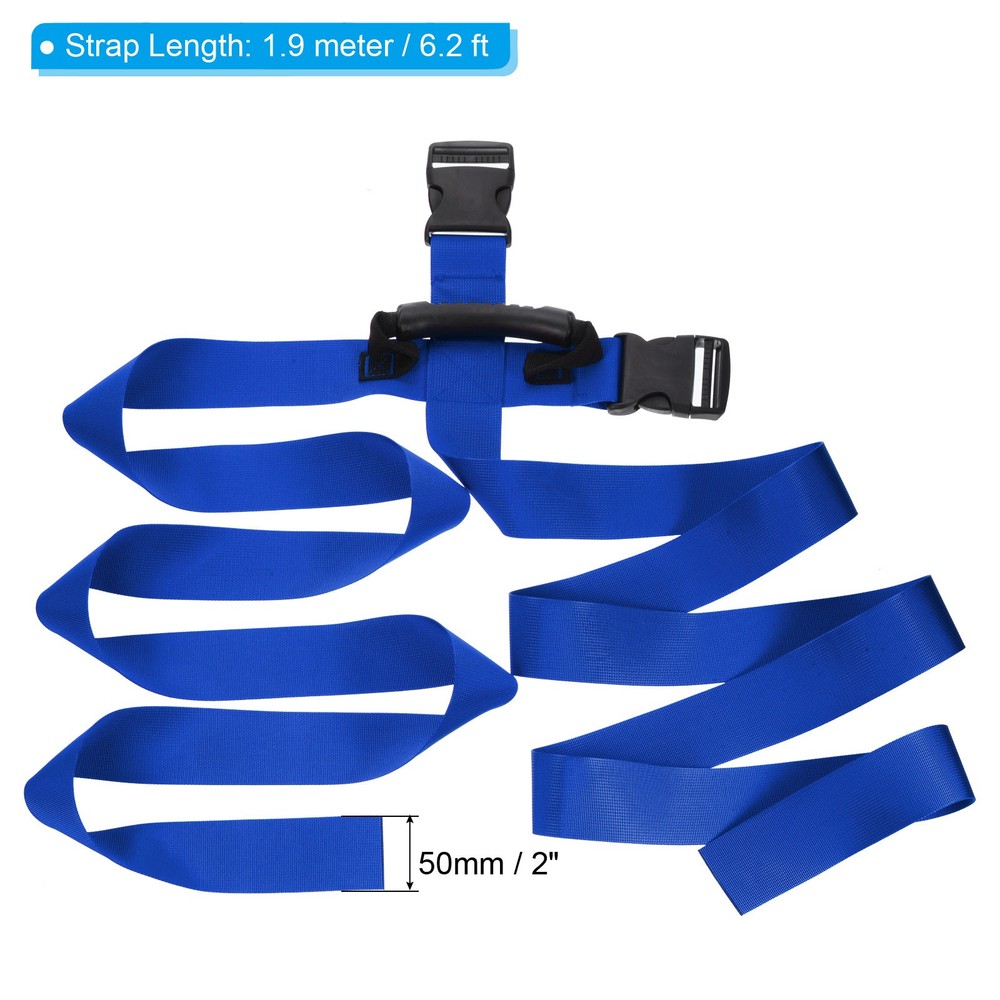 Carrying Strap with Handle, Cross Style Adjustable Nylon Belt, Blue