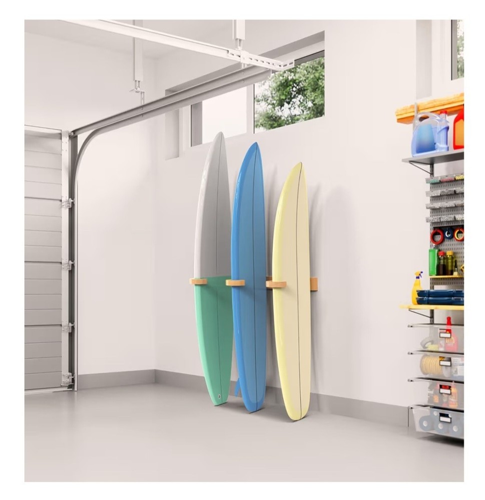 Wooden Vertical Surfboard Wall Rack – Triple Board Wall Mount Storage & Display