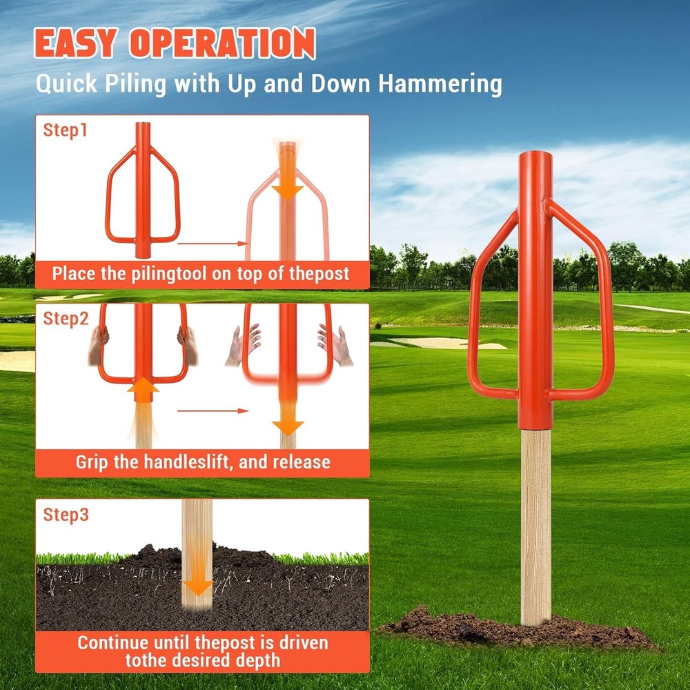 Fence Post Driver 18 LB T Post Driver with Handle Heavy Duty Hand Post Pounder