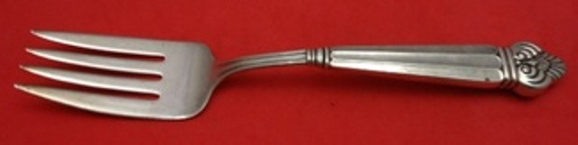 Pattern Unknown by National Sterling Silver Cold Meat Fork 8 1/2" HHWS