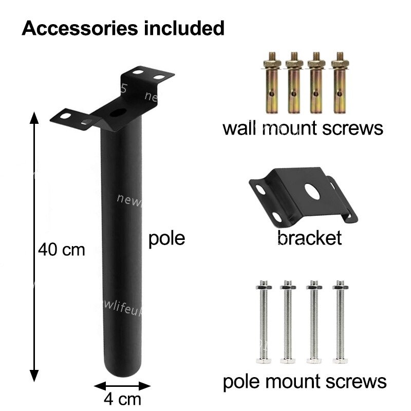 Solar Dusk to Dawn LED Street Light Pathway Security Motion Sensor Remote+Pole