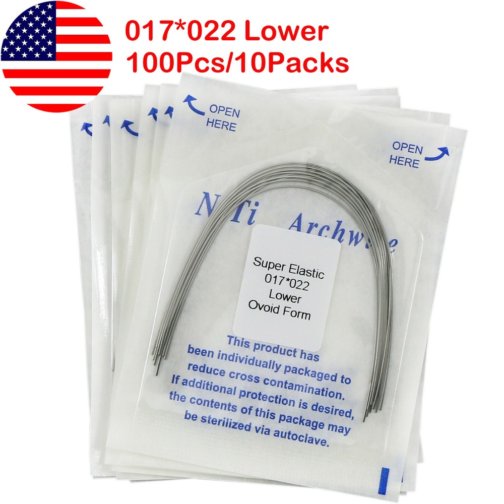 US 100 Pcs Dental Orthodontic Rectangular Super Elastic Niti Arch Wires Ovoid
