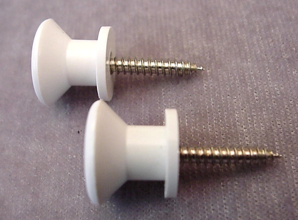 WHITE GUITAR OR MANDOLIN STRAP PINS - ENDPINS