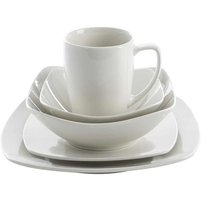 Dinnerware Set 6 Plates Bowls Mugs Serveware Dishwasher Safe Zen Buffet New