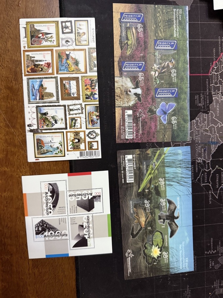 Netherlands postage stamps 4 mini sheets issued around 2005