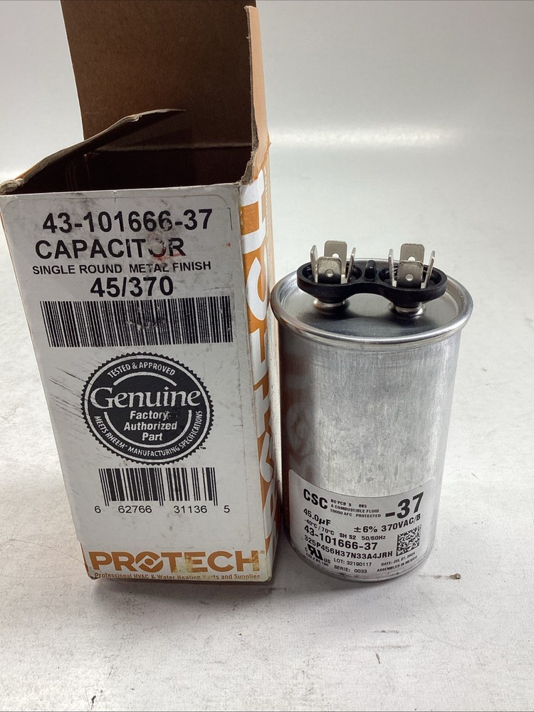 PROTECH 43-101666-37 Capacitor 45/370 Single Round