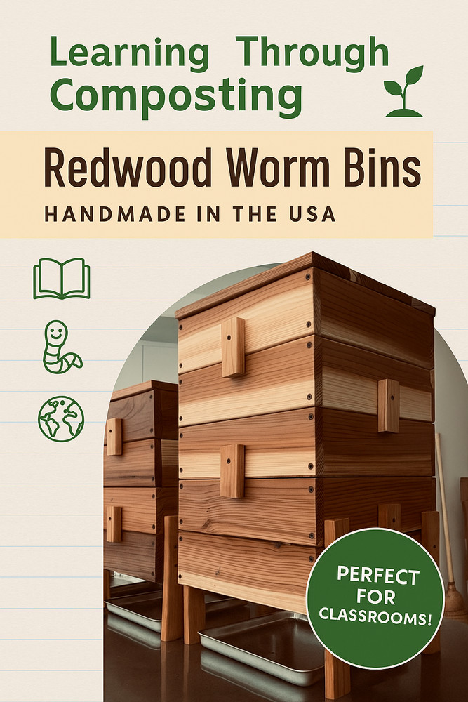 Handmade Redwood Worm Compost Bin: USA-Made Vermiculture System