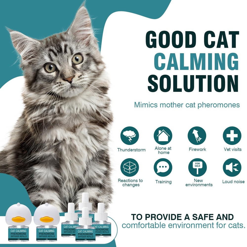 Cat Calming Diffuser 8 in 1 Multicat Pheromone Diffuser Pheromones to Calm Stres
