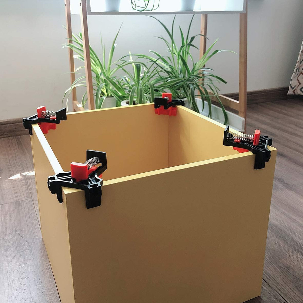 90 Degree Corner Clamp, 4 Pack Adjustable Single Handle Spring Loaded Right Angl