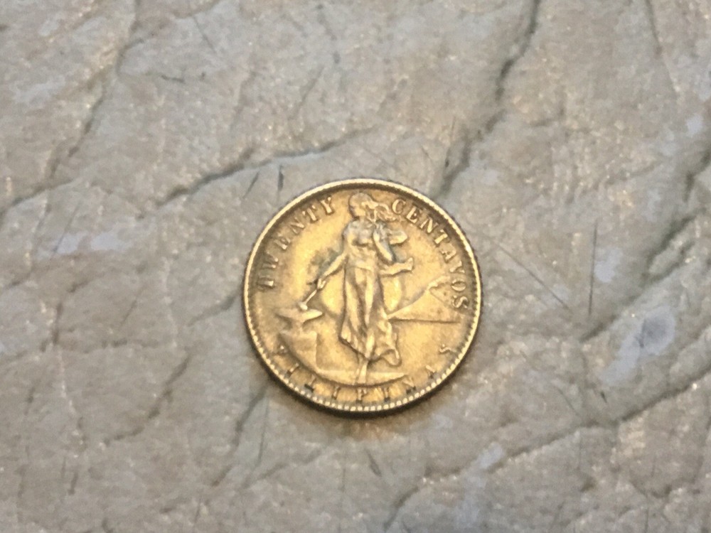 1944 D Mint SILVER Philippines 20 Centavos US Administration