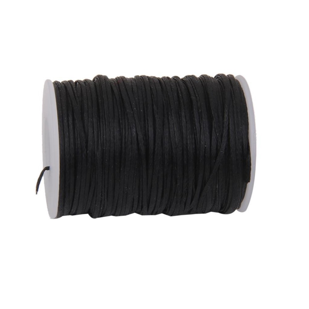 Flat Waxed Thread (Black) - 76 Yard 1.2 String Cord Sewing
