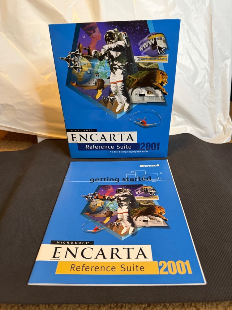 Microsoft Encarta Reference Suite 2001 - For PC - 7 CD-ROM - Looks Great