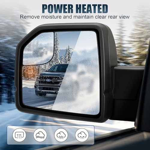 Passenger Side Tow Mirror Compatible with 2015-2020 Ford Right Passenger Side