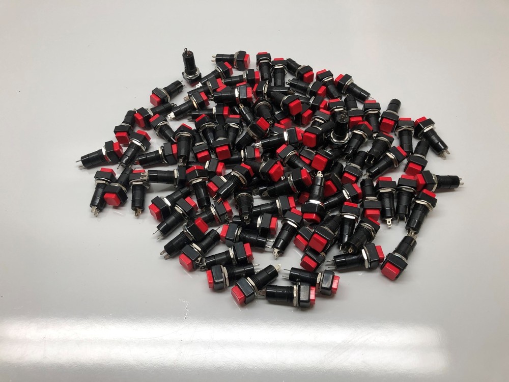 lot of 100 red square push button switch