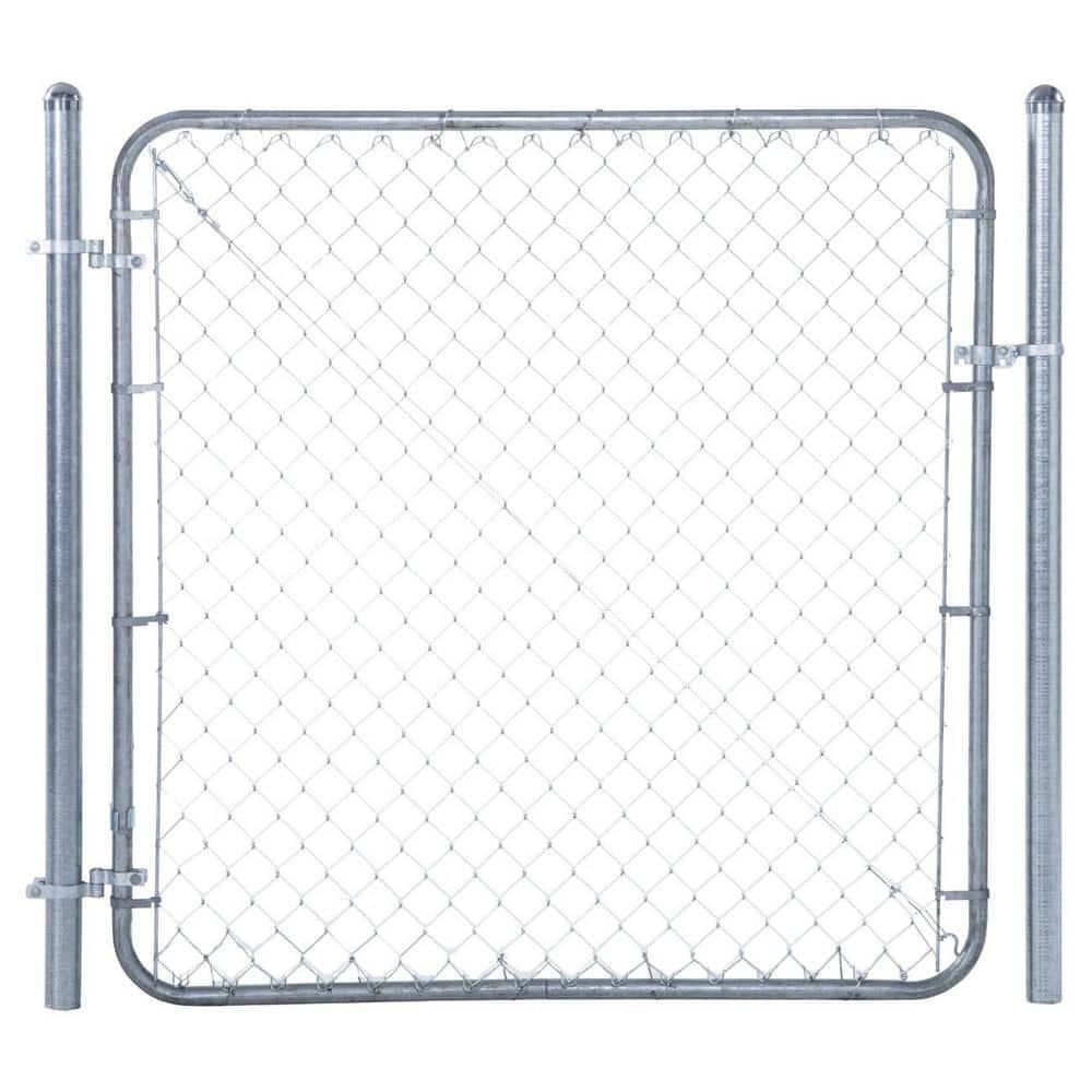 6ft X 5ft Galvanized Metal Adjustable Single Walk-Through Chain Link Fence Gate