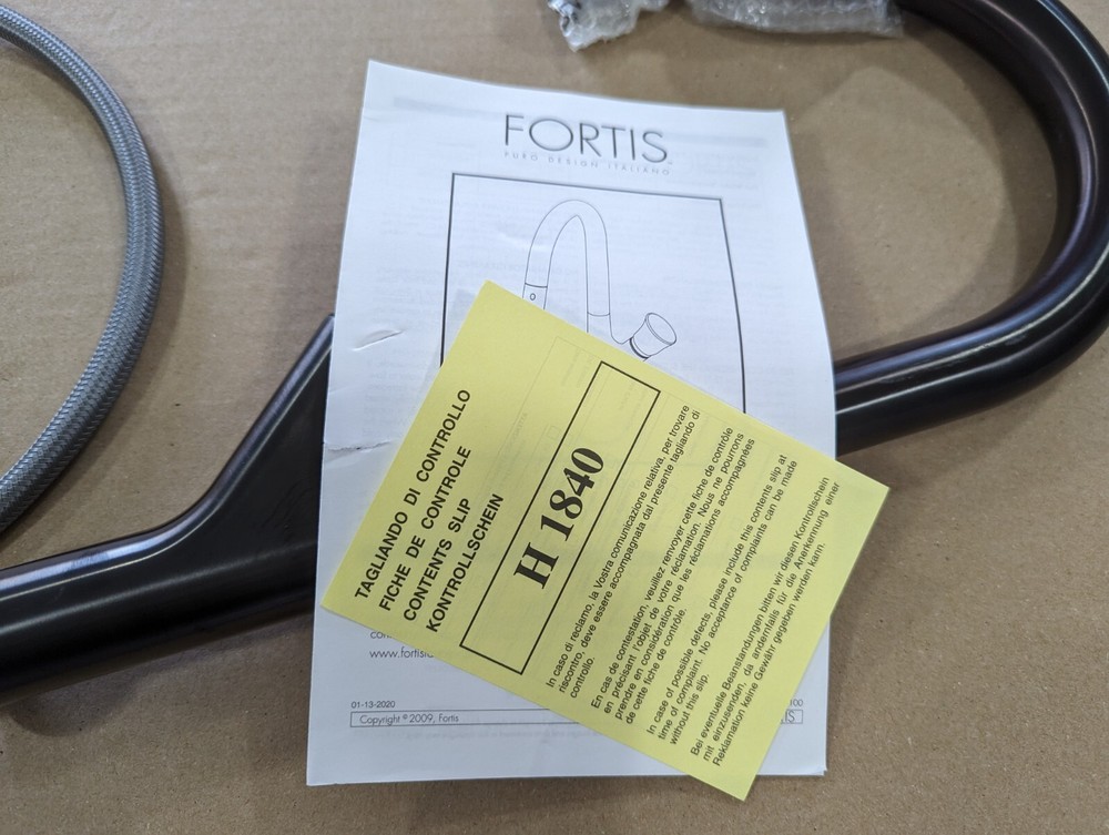 Fortis 6459100BB Pulldown Kitchen Faucet In Brushed Black. READ
