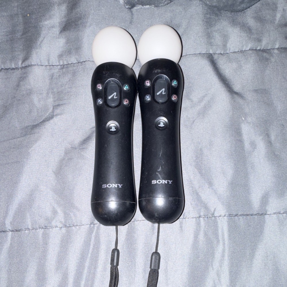 PlayStation Move Motion Controllers Pair Wireless Black PS3