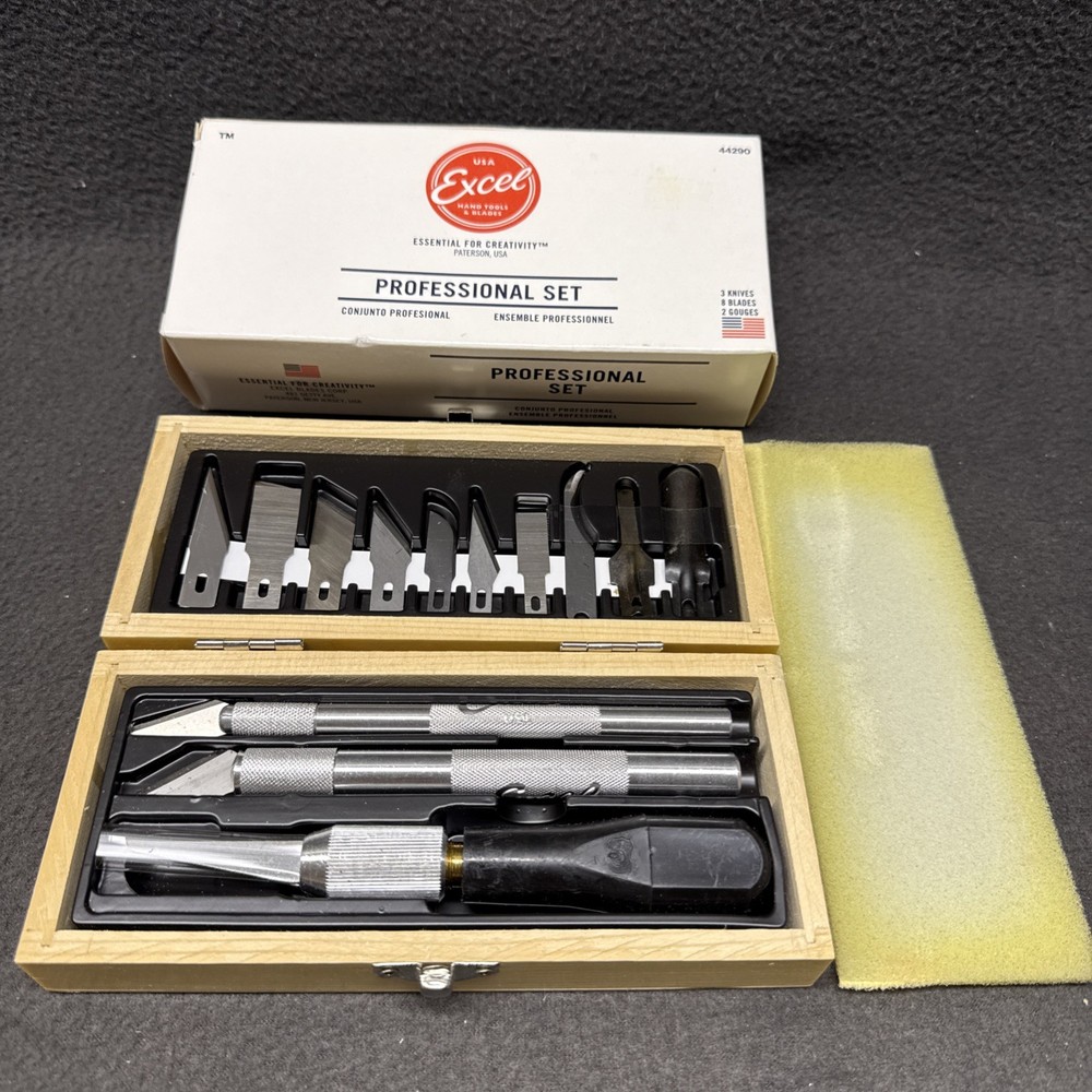 EXCEL 44290 Hobby Knife Set Professional 3 Knives 13 Different Blades Gouges