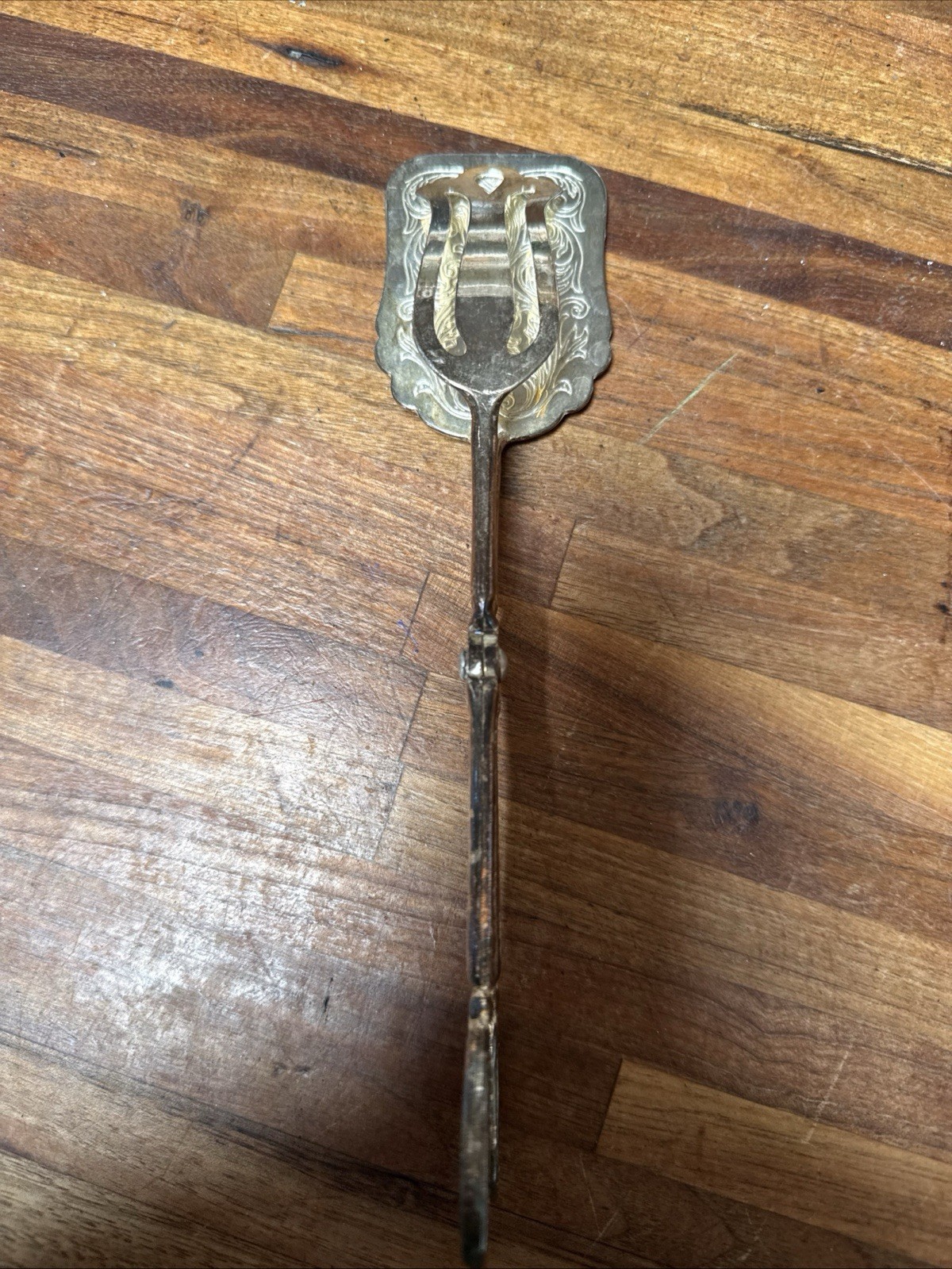 EP Zinc Italy Vintage Silver Plated Pastry / Salad Tongs Scissor Style